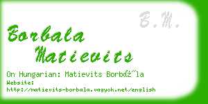 borbala matievits business card